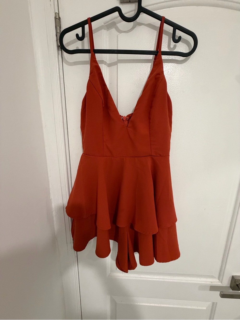 Princess Polly Burnt Orange Spaghetti Strap Mini Dress